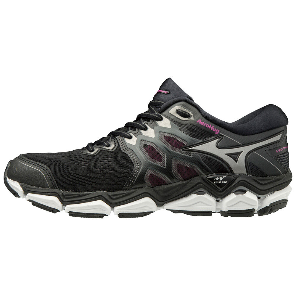 Womens Mizuno WAVE HORIZON 3 Running Shoes Black/Grey/Pink Philippines (NOZCAX452)